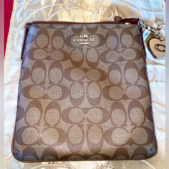 GORGEOUS🌟COACH SIGNATURE COATED CANVAS CROSSBODY 🌟GUC - CLEAN! - Picture 2 of 15